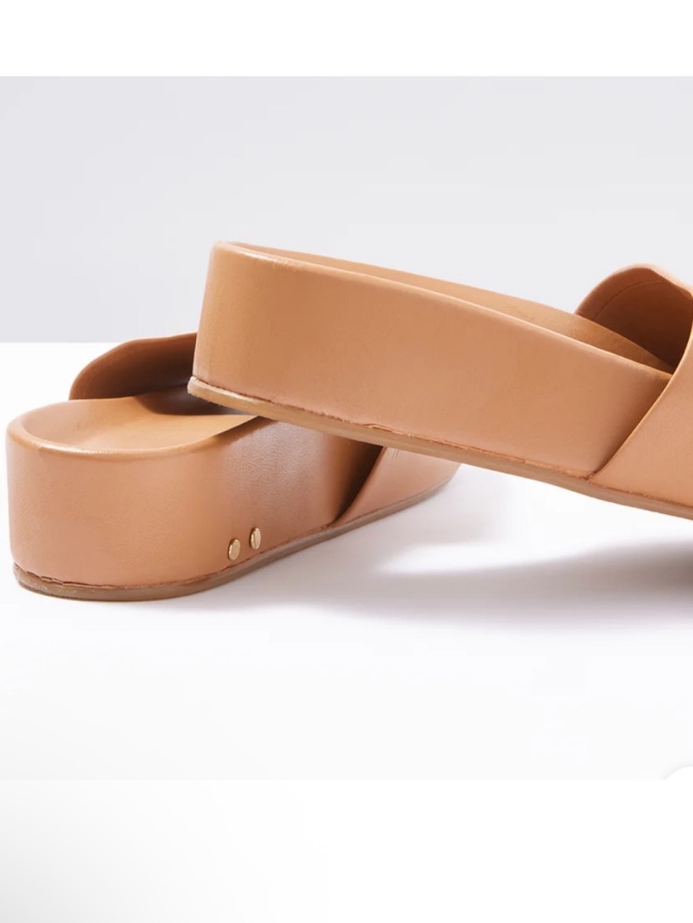 Beek Pelican Slide Sandals Honey Leather Size 9 10 NEW - Picture 8 of 9